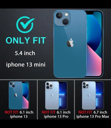 Miniatura 2 de Funda impermeable diseñada para iPhone 13 Mini, funda de cuerpo completo con protector de pantalla y protector de lente de cámara, a prueba