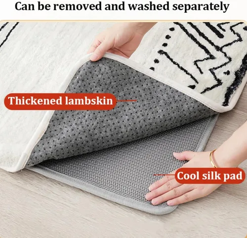 Miniatura 2 de 110V/220V Heated Floor Mat Heater, Electric Heated Large Area Rug, Floor Heater, Thick Foot Warmer Under Desk for Home Office Yoga Room(C,80 * 120cm)