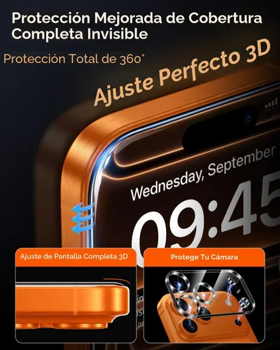 Miniatura 4 de MRGLAS TOP 9H+ Vidrio 2+2 Packs para iPhone 17 Pro Max Protector de Pantalla con Protector de Lente de Cámara [Sin Burbujas][Protección Militar 10X]