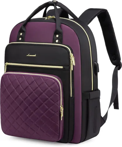 Miniatura 21 de LOVEVOOK Mochila para computadora portátil para mujer, mochila para trabajo de viaje, bolsa de computadora para enfermera, profesora, bolsa