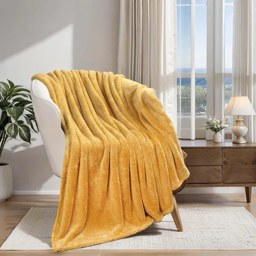 Miniatura 31 de Superior Manta Clásica de Forro Polar Sólido, Gruesa, Acogedora, Mantas Cálidas, Ropa de Cama y Manta de Sofá de Felpa Suave Aterciopelada, Linda