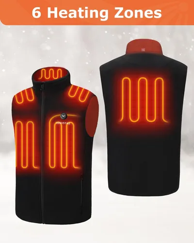Miniatura 2 de Venustas Chaleco térmico de forro polar para hombre con batería de 7.4 V, chaleco eléctrico aislado ligero