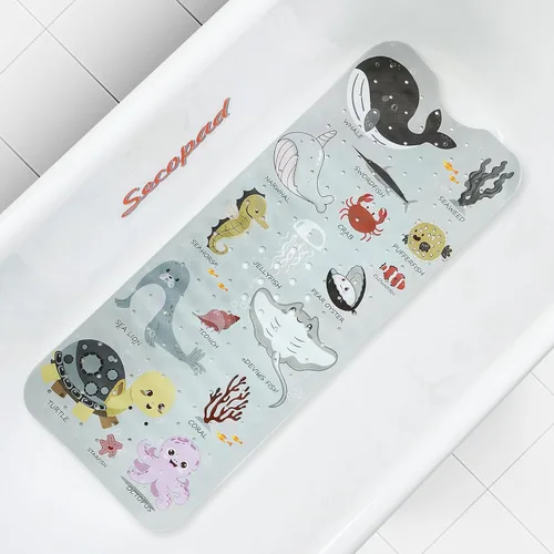Miniatura 10 de Secopad Alfombra de Baño para Bañera Antideslizante, Lavable a Máquina, Alfombra Antideslizante de Dibujos Animados para Bañera de Bebé y Ducha