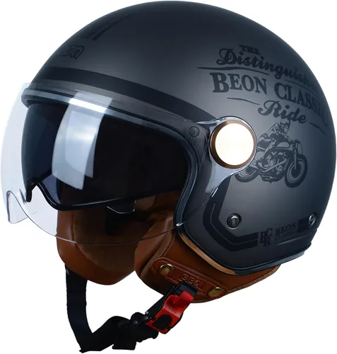 Miniatura 9 de Open Face Motorcycle Helmet for Adults, DOT Approved,3/4 Retro Vespa Helmet, Dual Visors Men's and Women's Motorbike Casco for Moped Cruiser Bobber