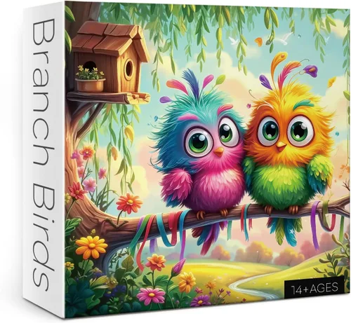 Miniatura 10 de Rompecabezas de Aves de Otoño para Adultos 1000 Piezas Naturaleza, Bonitos Rompecabezas de Arte de Paisaje de Otoño Planta, Mariposa Libélula Amigos