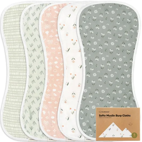 Miniatura 18 de Paquete de 5 paños de muselina para eructos para bebé, niño, niña, trapos muy absorbentes para bebés, 8 capas de viscosa derivada de toalla