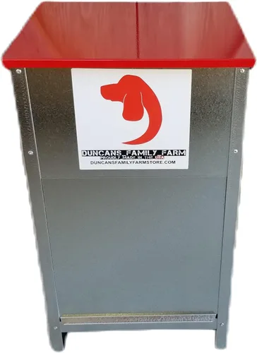 Duncan's - Comedero para perros, estación de comida para mascotas de metal galvanizado para uso en exteriores o interiores, dispensador automático