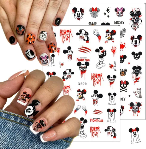 Miniatura 3 de 8 hojas de calcomanías de uñas de Halloween autoadhesivas 3D para Halloween, góticas, decoración de uñas, suministros de arte de uñas divertidas