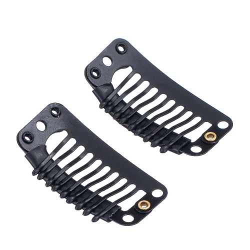 Miniatura 4 de SWACC 100 clips metálicos en forma de U para extensiones de cabello, extensiones de cabello, clips de peluca de peine a presión con goma