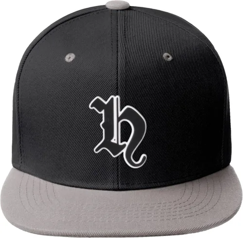 Miniatura 1421 de Daxton Gorra clásica con visera de billete plano con letras del alfabeto inglés antiguo de la A a la Z