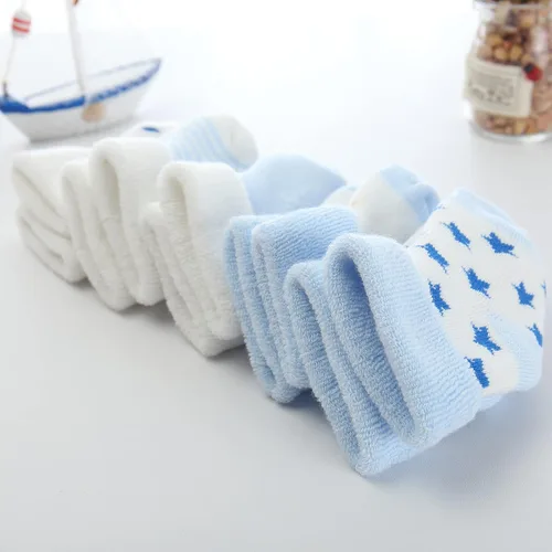 Miniatura 3 de Calcetines unisex de rizo para bebé, paquete de 5 unidades, para bebé y niña de 0 a 12 meses, calcetines de algodón cálido