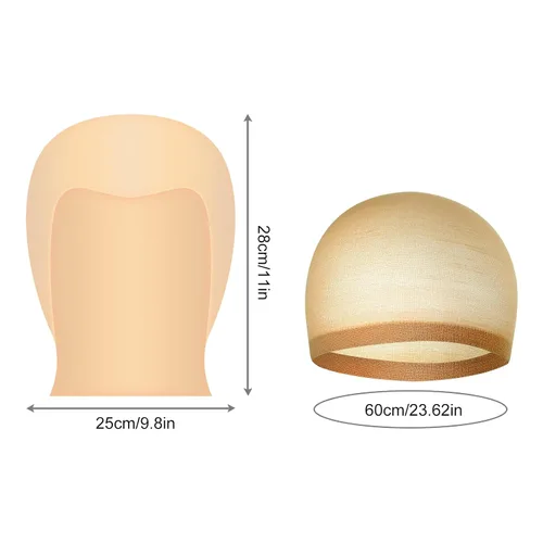 Miniatura 2 de Gorra sin cabello para Halloween, gorras sin cabello para maquillaje, peluca sin cabello, accesorio de disfraz para adultos, mujeres y hombres, Tez
