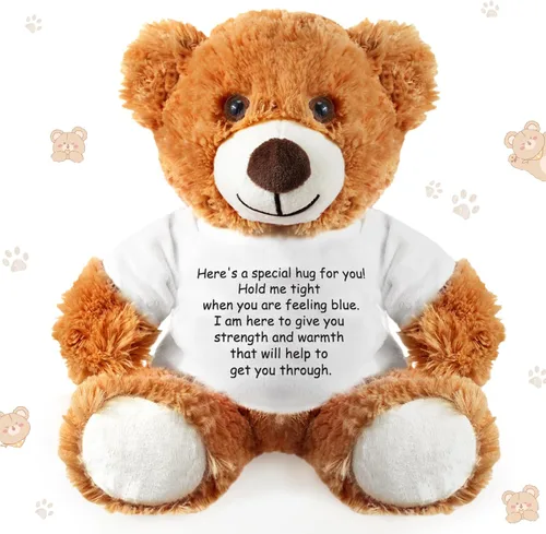 Miniatura 10 de Lenwen Un regalo de abrazo de oso para mujeres, pésame pronto, condolencias para mujeres, peluche de animal de peluche, abrazo pensando en ti, Azul