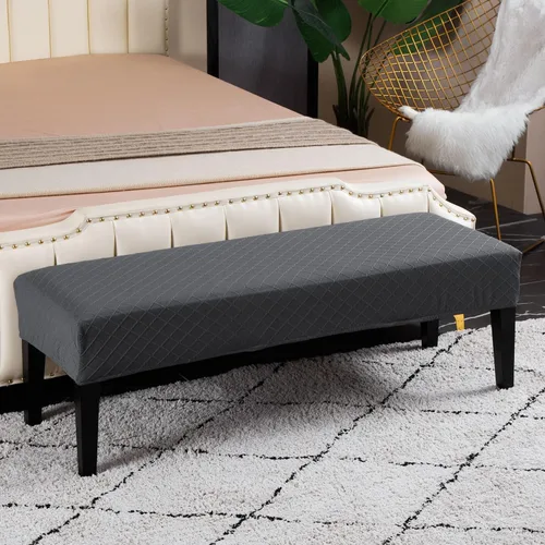 Miniatura 35 de Fundas de banco rectangulares, funda extraíble para silla de comedor, ajuste suave, universal, elásticas, antipolvo, lavable, protector de asiento