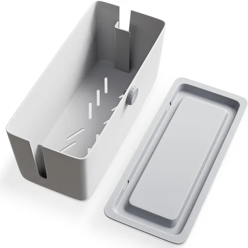 KinderSense Caja de organización de cables – Organizador de cables con cerradura a prueba de niños – Ocultador de cables para ocultar cables, tiras