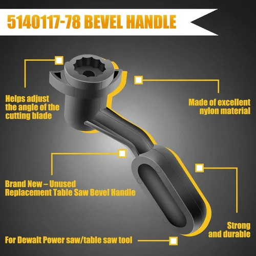 Miniatura 2 de HASMX 5140117-78 - Mango biselado de sierra de mesa de repuesto para Dewalt DW745, DWE7480, números de pieza 5140117-78, 5140032-55, 514011778