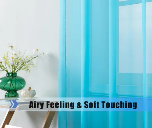 Miniatura 4 de WPM - Cortinas traslúcidas de gasa transparente con bolsillo para barra, 2 paneles de cortinas traslúcidas para dormitorio, cocina, sala de estar