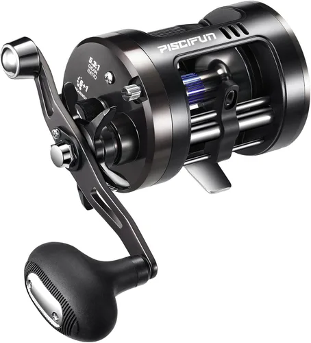 Piscifun Chaos Pro - Carrete de pesca redondo de cebo con cuerpo de aluminio mecanizado CNC, carrete redondo para bagre con un arrastre máximo de