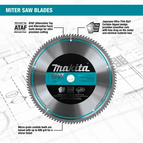 Miniatura 2 de Makita A-93728 Hoja de sierra de inglete pulida micro de 80 dientes de 12 pulgadas