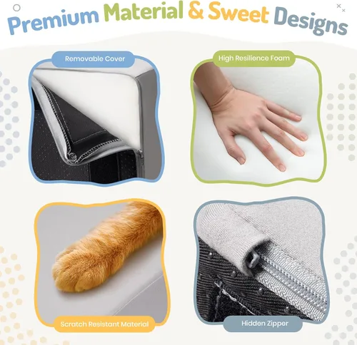 Miniatura 2 de Rinnebbit Bloques de escalada de espuma de 6 piezas para niños pequeños, juego de espuma suave para escalar y gatear, funda lavable a máquina