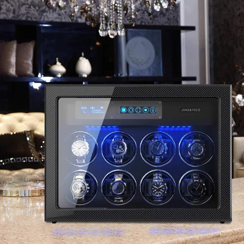Miniatura 3 de Utilizado como nuevo Bobinador de reloj para relojes automáticos, carcasa de fibra de carbono con laca de alto brillo, almohadas de reloj ajustables
