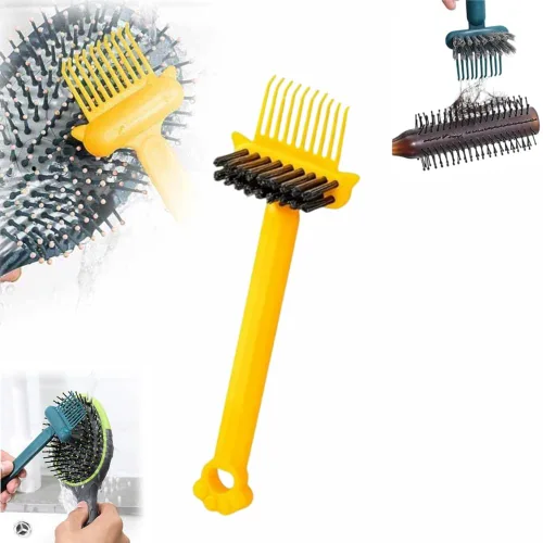 Miniatura 7 de Herramienta de limpieza para cepillos de pelo 2 en 1, cepillo de limpieza de peine 2025 NUEVO, limpiador de cepillos de pelo portátil, solución Verde