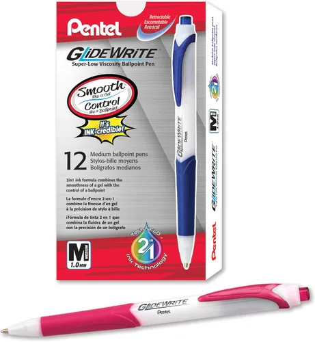 Miniatura 20 de Pentel GlideWrite - Bolígrafo con tinta TechniFlo (³/₆₄ pulgadas), trazo medio, tinta surtida, paquete de 6 (BX910BP6M)