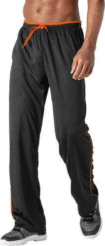 Miniatura 2 de BIYLACLESEN - Pantalones de chándal para hombre, con cremallera, transpirables, para correr, gimnasio, entrenamiento, atlético, pantalones de malla