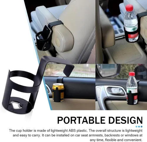 Miniatura 6 de Shakas 2 piezas de soportes para vasos para puerta de coche, con diseño de ventana lateral integrada, plástico hueco, instalación colgante
