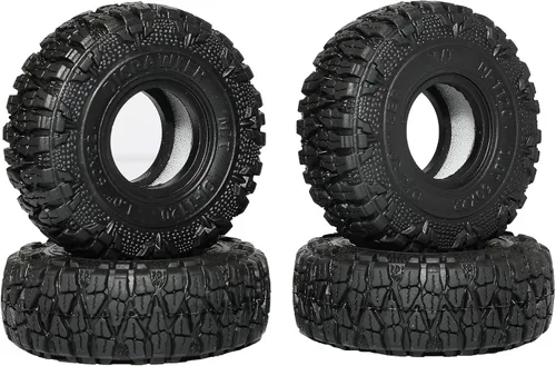 DJCRAWLER Neumáticos Blandos Adhesivos de 1.0 Pulgadas 60 * 22mm para SCX24 TRX-4M 1/18 1/24 Actualizaciones de Ruedas, Neumáticos de Goma MT de