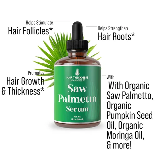 Miniatura 4 de Saw Palmetto Serum para el crecimiento del cabello: aceites de romero, menta y semilla de calabaza. Tratamiento vegano engrosante, hidratante