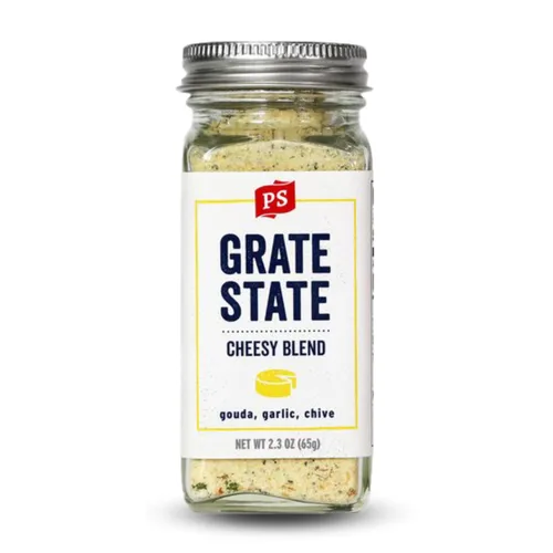 PS Seasoning Grate State - Mezcla de condimentos de queso multiusos para aperitivos, pasta, palomitas de maíz, nachos, pan de ajo, cobertura de
