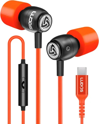 Miniatura 28 de Auriculares con cable Ludos Clamor, auriculares intraaurales, 5 años de garantía, auriculares con micrófono, auriculares con aislamiento de ruido