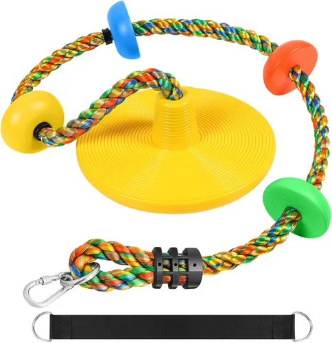 Juego de columpio de árbol de cuerda de escalada con plataformas y asiento de columpio de disco para juegos al aire libre, accesorios para niños,