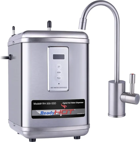 Ready Hot 41-RH-300-F570-BN Sistema dispensador de agua caliente instantáneo, 2.5 cuartos de galón, pantalla digital, grifo de agua caliente de una