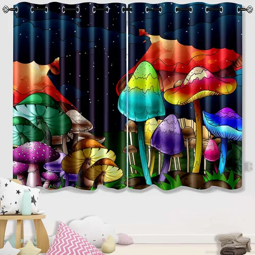 Miniatura 25 de Cortinas de Gato - Lindas Cortinas Opacas de Gato para Habitación de Niños Decoración Kawaii para Dormitorio de Niñas, 2 Paneles, 82 x 63 pulgadas