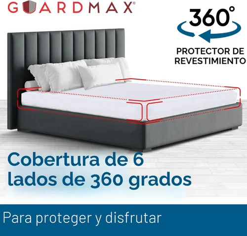 Miniatura 8 de Protector de colchón Guardmax con cremallera funda contra insectos para cama 100% impermeable suave, hipoalergénico y transpirable 1 - Blanco