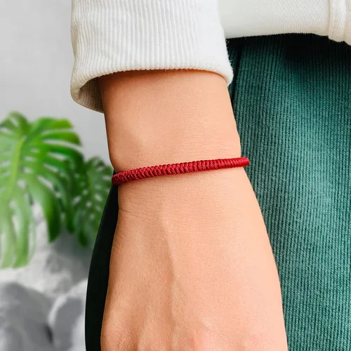 Miniatura 13 de Pulseras tibetanas hechas a mano con cuerda roja para él y ella, pulsera de la amistad, pulsera de la amistad, hilo negro y rojo para protección
