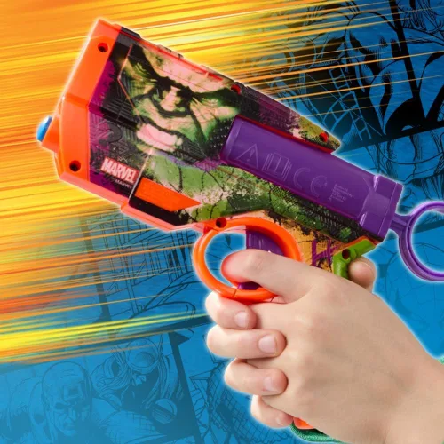 Miniatura 14 de Nerf Marvel Hulk Dart Blaster 4 dardos de espuma Nerf N1 Diseños de piel inspirados en Hulk Regalos para llenar calcetines navideños