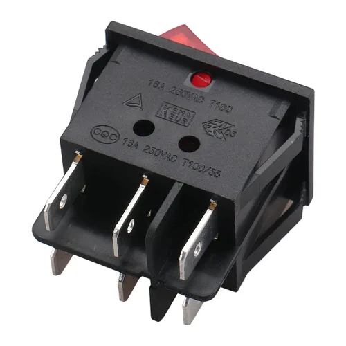 Miniatura 5 de Baomain - 1 paquete de interruptor basculante doble con luz roja, ON/Off DPDT de 6 pines, 16 A/250 V CA, 16 A/125 V CA, listado UR VDE