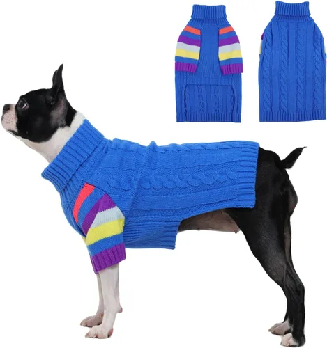 Miniatura 21 de Suéter para perro, cálido, cómodo y grueso para perros de tamaño grande, suéteres de Navidad para perros, suéteres de invierno, suéter de punto