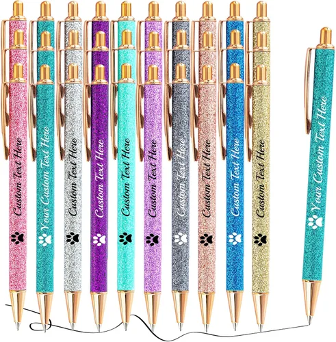 Miniatura 83 de Aolun 10 bolígrafos personalizados con nombre, bolígrafo retráctil con mensaje de texto para mujeres, enfermeras, escritura, cumpleaños, graduación