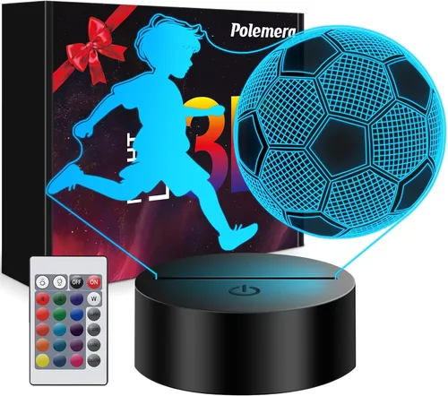 Miniatura 10 de Regalos de fútbol para niños de 8 a 12 años, lámpara de fútbol con ilusión 3D, regalos para niños, adolescentes, niños y niñas, 5, 6, 7, 8, 9, 10