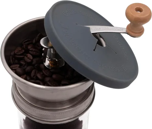 Mason Jar Lifestyle Tapa para molinillo de café y especias para tarros Mason de boca ancha, accesorio manual de molinillo de cerámica, moler