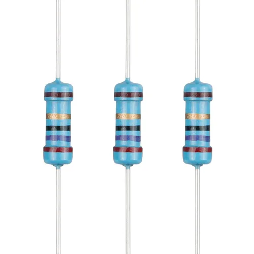 Miniatura 51 de 100 resistencias de 1 ohm 1/2 W (0.5 vatios) ±1% tolerancia de película metálica, resistencia fija de múltiples valores de resistencia opcional