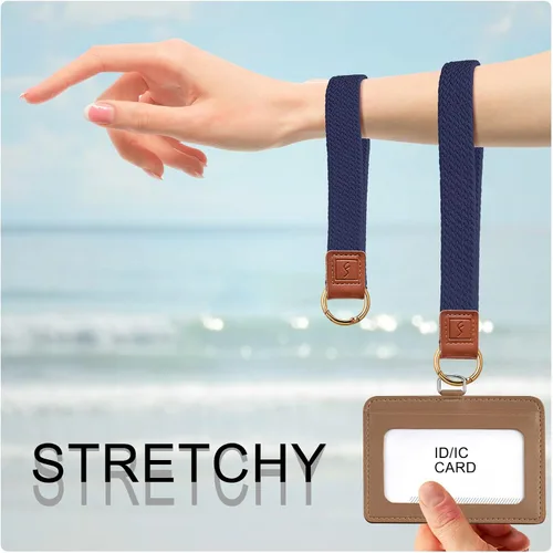 Miniatura 3 de Fishent Llavero elástico, bonito llavero de pulsera, cordón de muñeca tejido mejorado para llaves, llaveros para mujeres y hombres, llaves