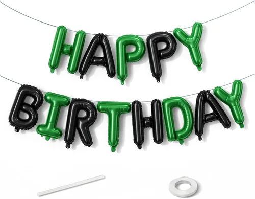 Miniatura 29 de Cartel plateado de feliz cumpleaños – Globos de letras de papel de aluminio de Mylar de 16 pulgadas con cinta, globos autoinflables para mujeres