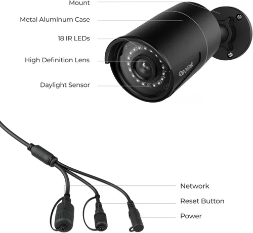 Miniatura 7 de REOLINK Cámara de seguridad PoE de 5 MP, vigilancia para interiores y exteriores, detección de humanos/vehículos/mascotas, visión nocturna IR de 100