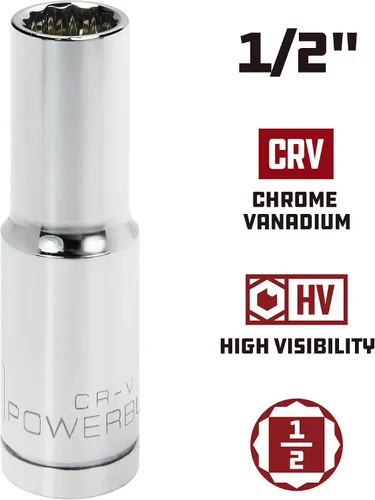 Miniatura 2 de Powerbuilt 940130 1/2" Dr. 12 Pt. SAE Deep Well Socket, 1/2