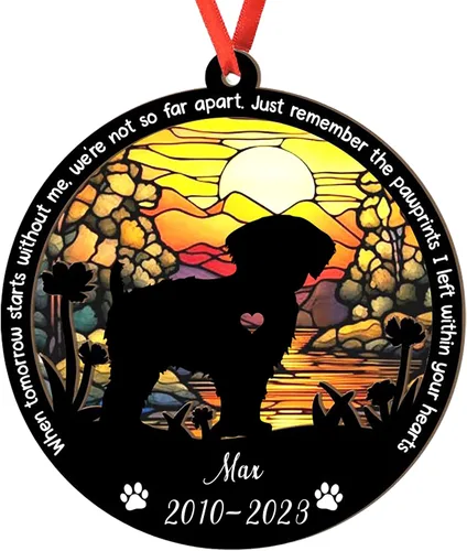 Miniatura 12 de Adorno personalizado para atrapasoles de sabueso afgano, adorno de Navidad de sabueso afgano – Regalo para perro amante, sabueso afgano